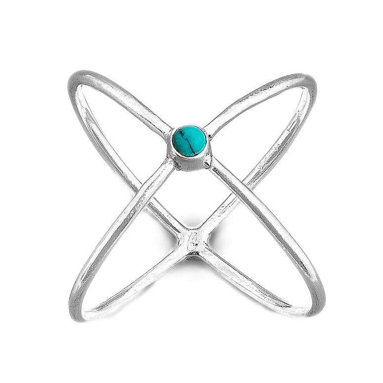 Criss Cross Turquoise Ring