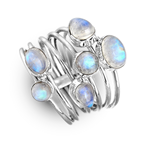 Stacking Moonstone Silver Ring