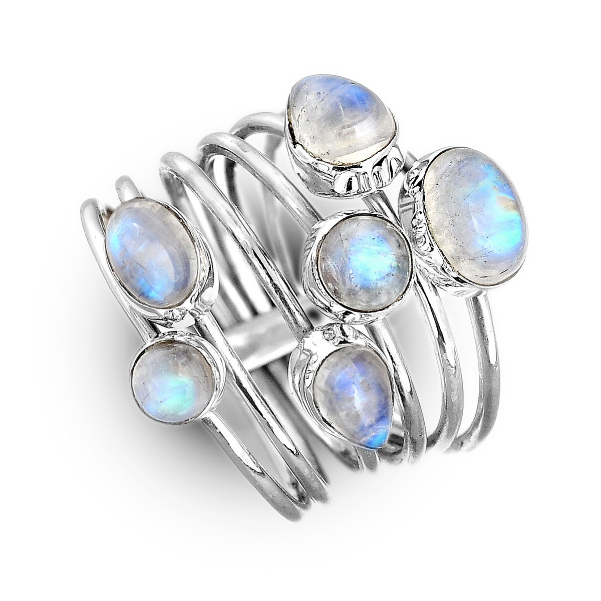 Stacking Moonstone Silver Ring