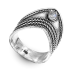 Chevron Moonstone Silver Ring