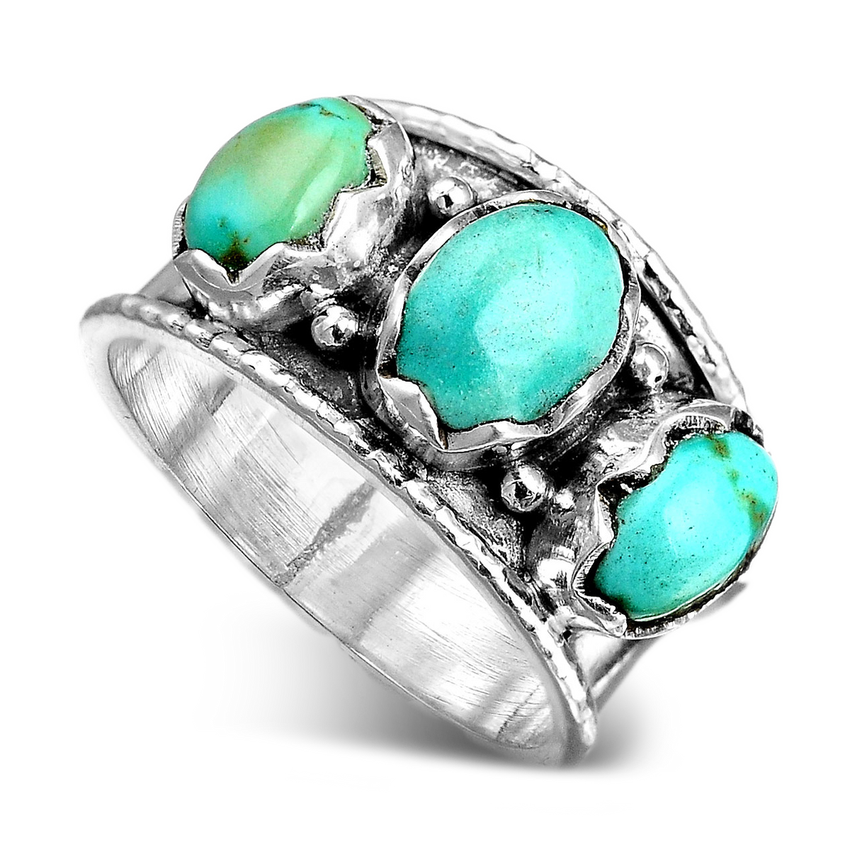 Three Stone Turquoise Ring