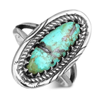Turquoise Silver Boho Ring