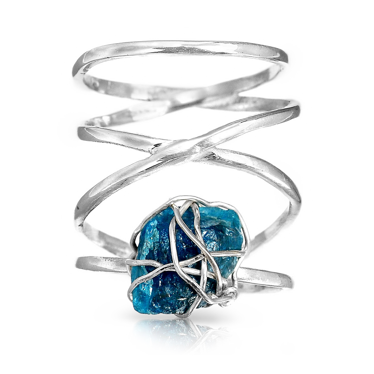 Apatite Wire Wrapped Ring