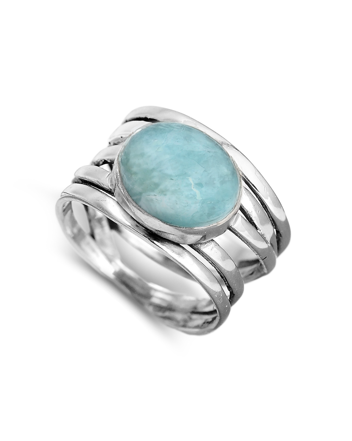 Chunky Aquamarine Wrap Ring