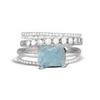 Aquamarine Stacking Ring Set