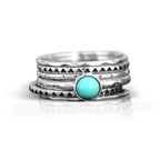 Turquoise Boho Stacking Ring Set