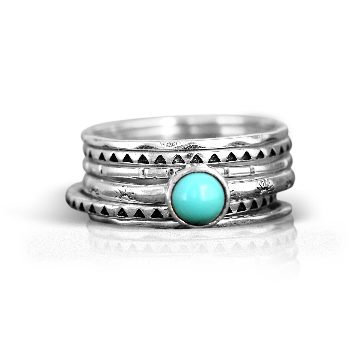 Turquoise Boho Stacking Ring Set