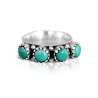 Turquoise Band Silver Ring