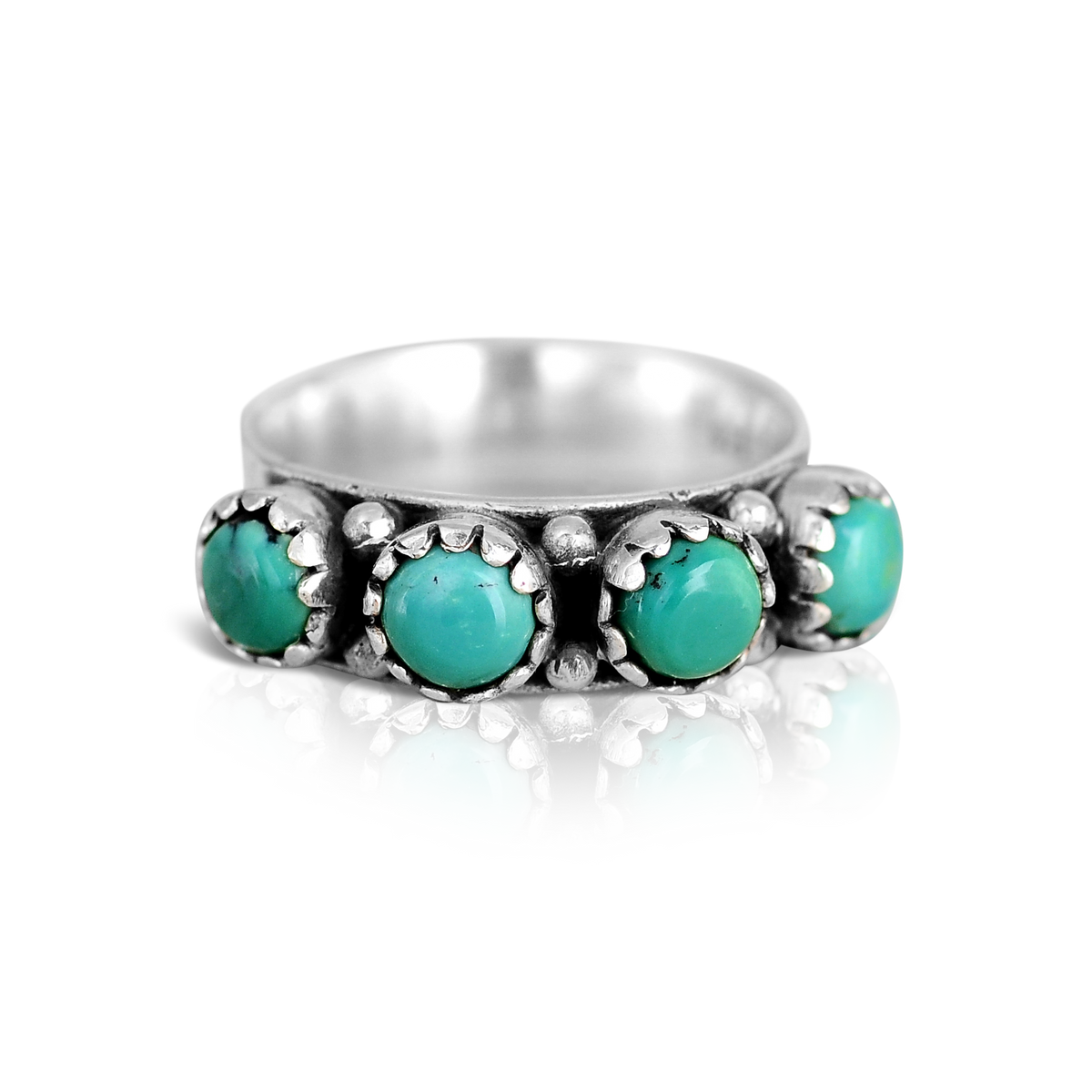 Turquoise Band Silver Ring