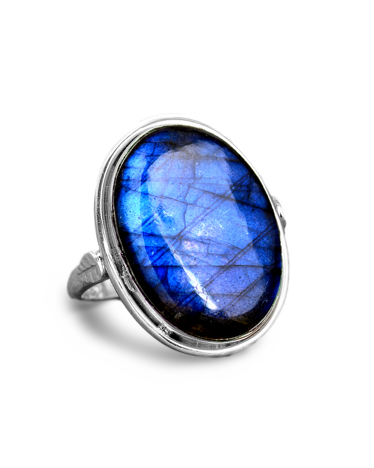 Labradorite Leaf Silver Ring