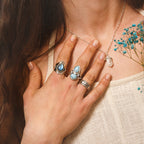 Teardrop Labradorite Silver Ring
