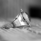 Teardrop Labradorite Silver Ring