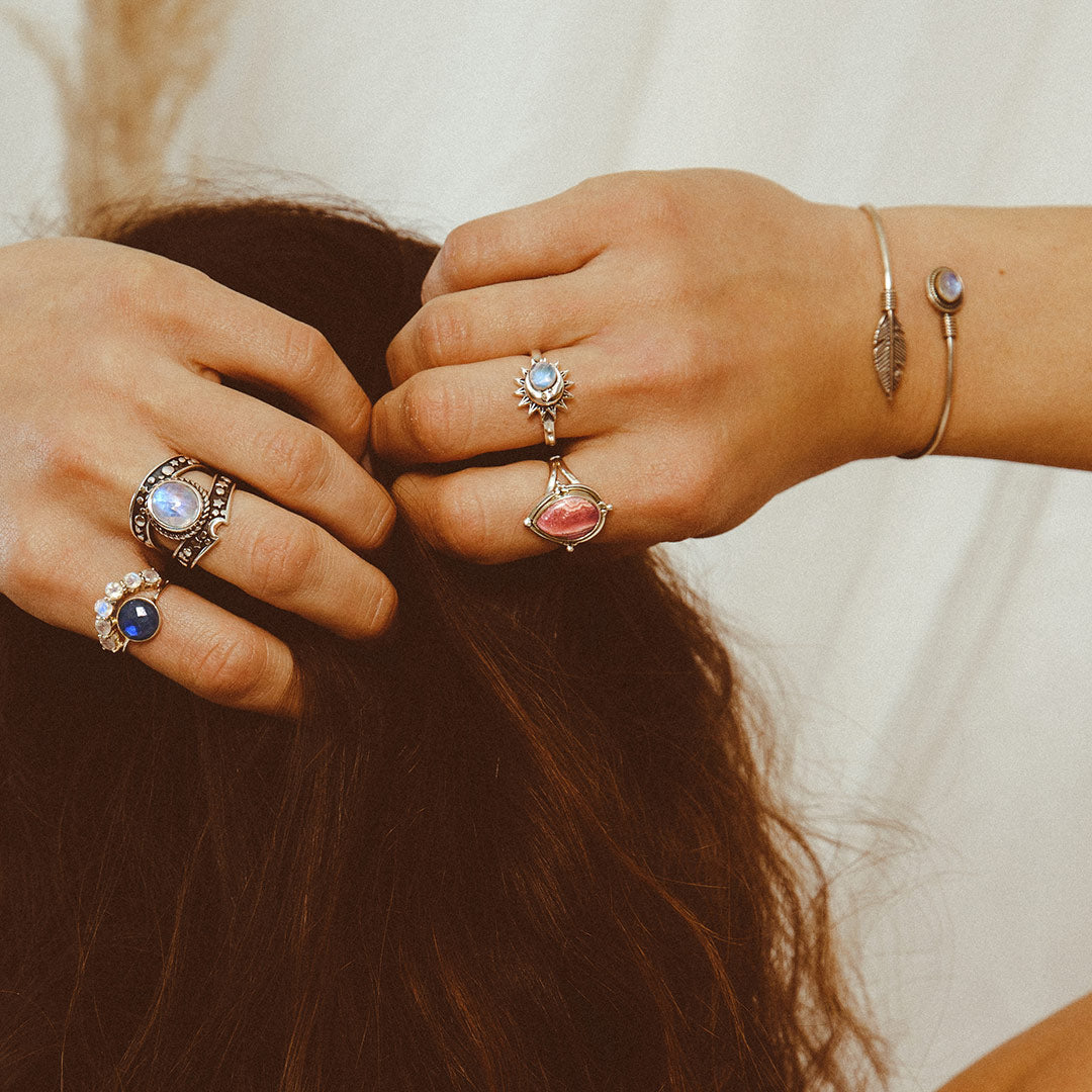 Teardrop Rhodochrosite Ring
