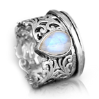 Spinner Teardrop Moonstone Ring