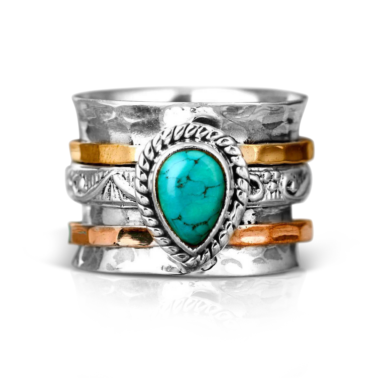Teardrop Turquoise Fidget Ring