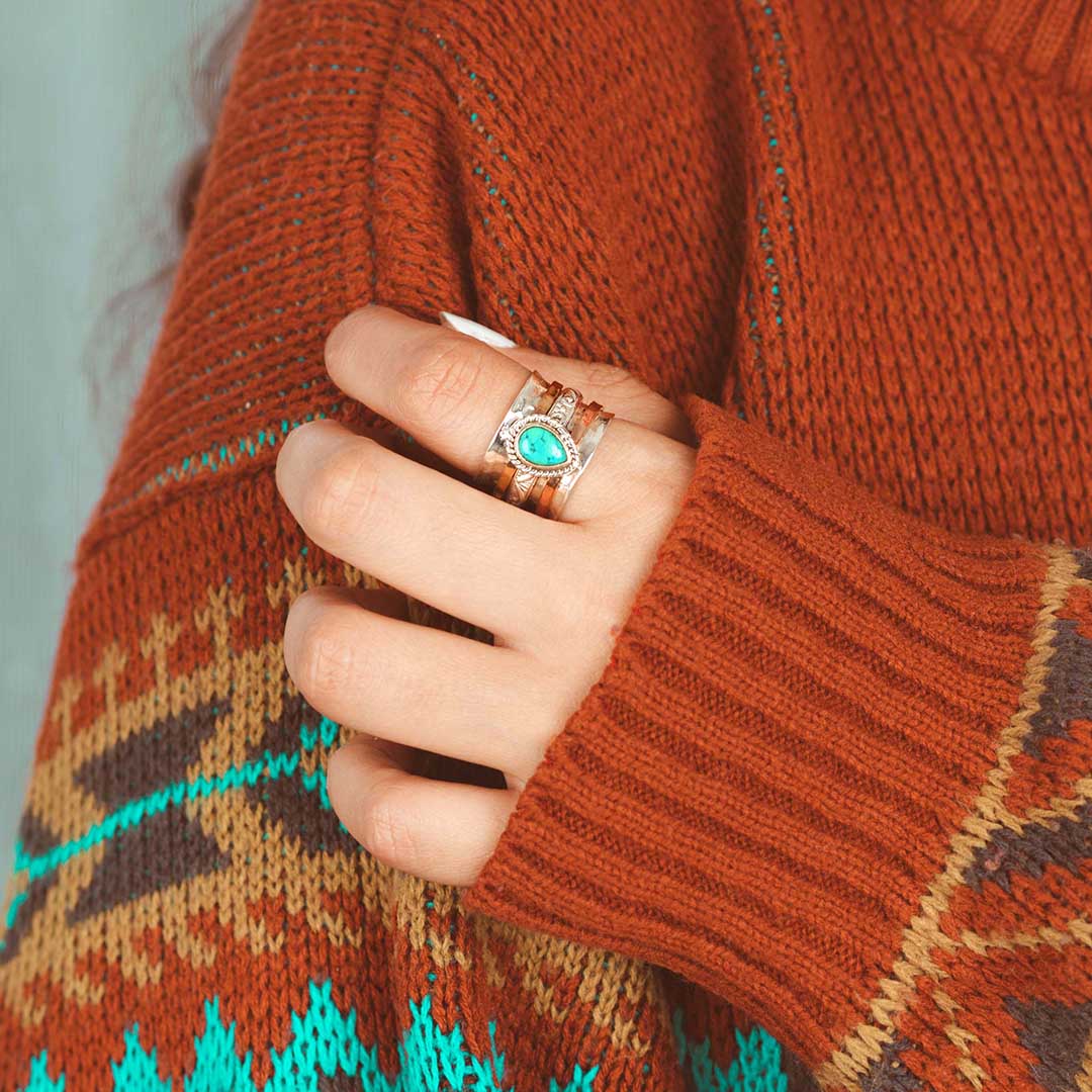 Teardrop Turquoise Fidget Ring