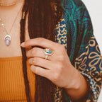 Oyster Copper Turquoise Ring