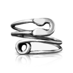 Safety Pin Silver Ring