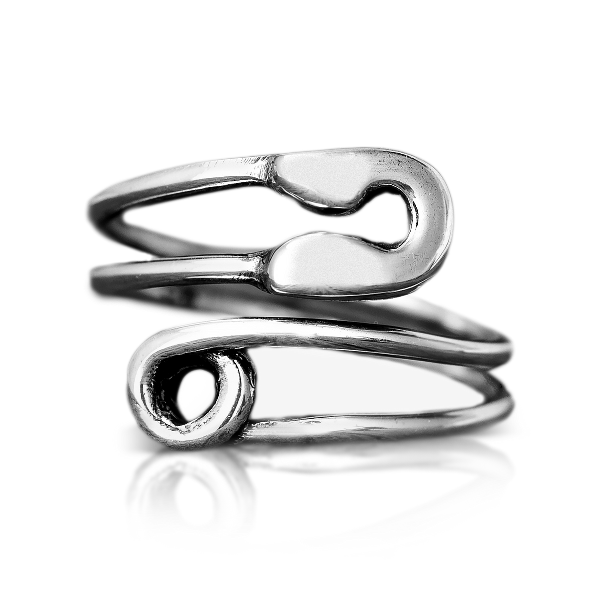 Safety Pin Silver Ring