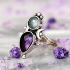 Aquamarine Amethyst Ring