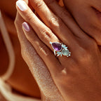 Aquamarine Amethyst Ring