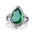 Teardrop Green Onyx Ring