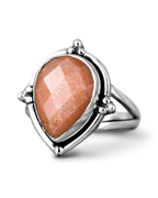 Teardrop Peach Moonstone Ring