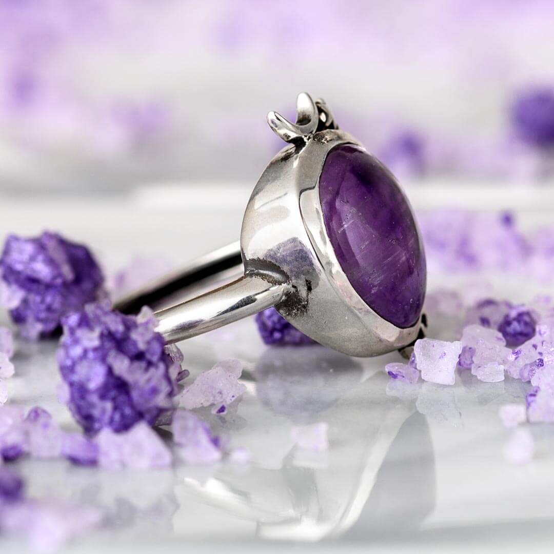 Amethyst Celestial Boho Ring