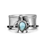 Turtle Larimar Fidget Ring