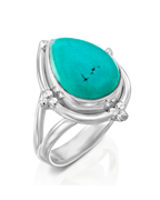 Turquoise Teardrop Silver Ring