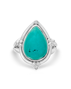 Turquoise Teardrop Silver Ring