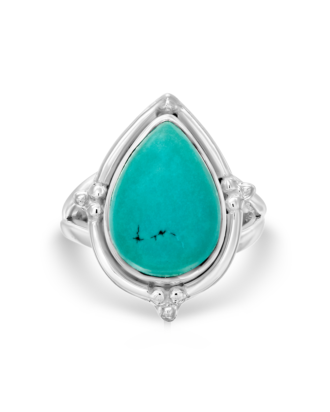 Turquoise Teardrop Silver Ring