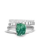 Green Aventurine Silver Ring Set