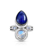 Lapis and Moonstone Celestial Ring