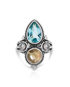 Blue Topaz Celestial Ring