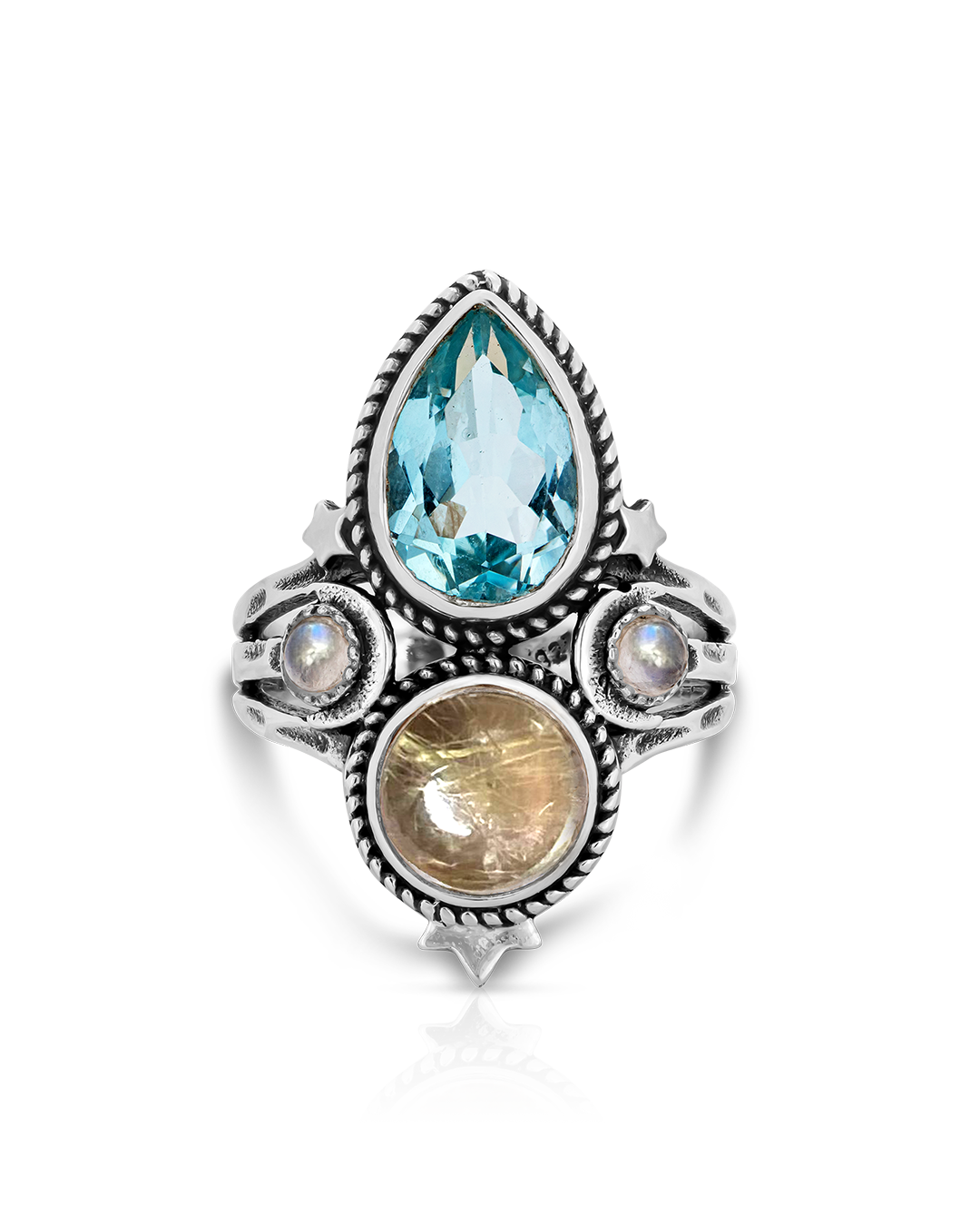 Blue Topaz Celestial Ring