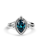 Blue Topaz Teardrop Ring