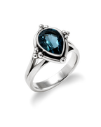 Blue Topaz Teardrop Ring