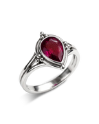 Ruby Teardrop Boho Ring