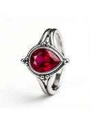 Ruby Teardrop Boho Ring