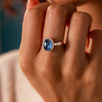 Kyanite Oval Silver Ring