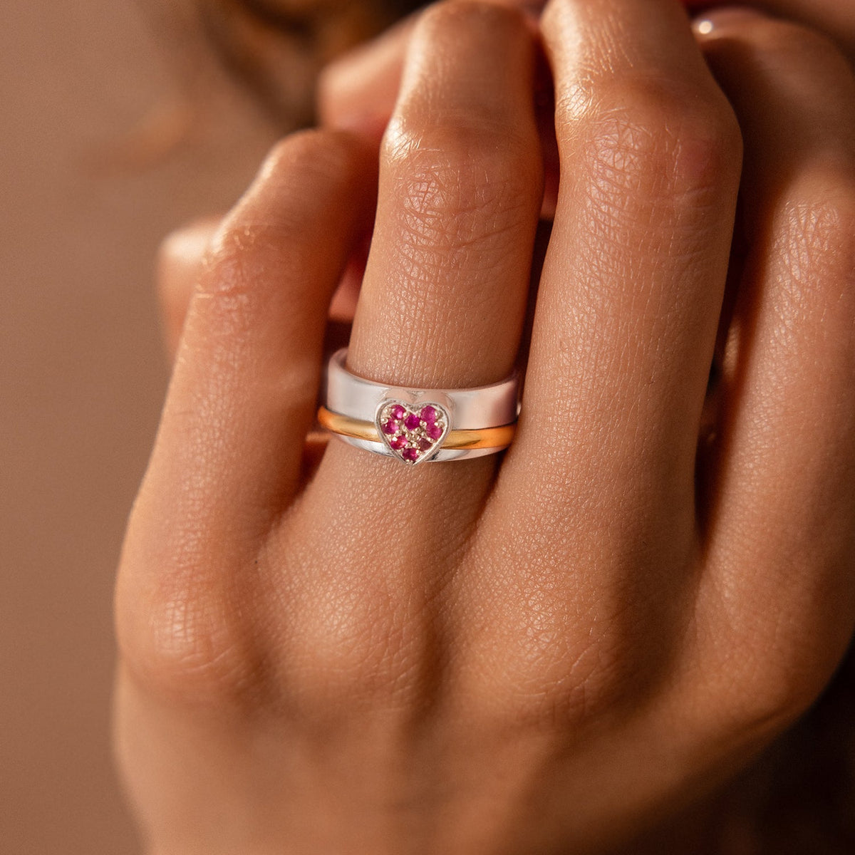 Ruby Heart Fidget Ring