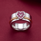 Ruby Heart Fidget Ring
