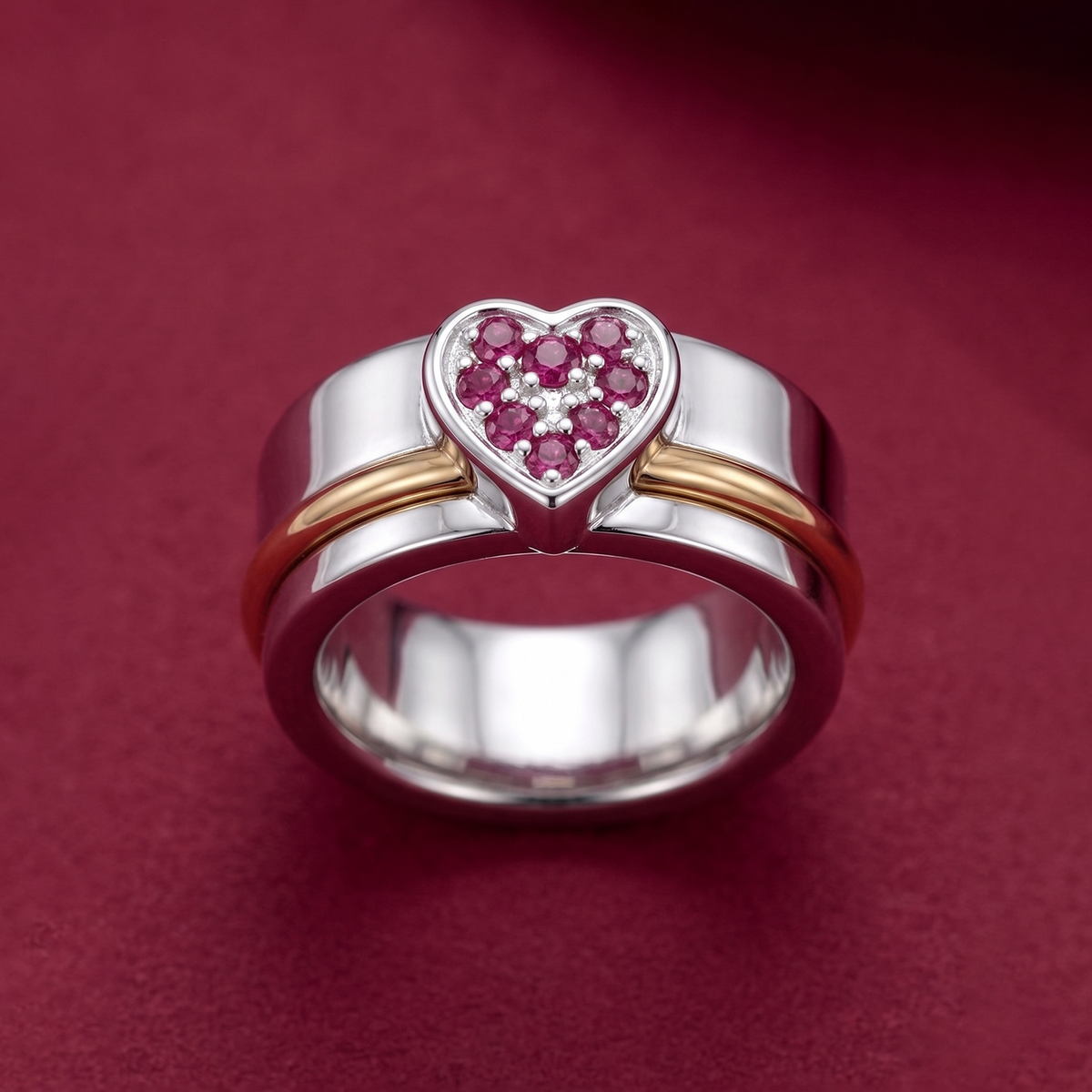Ruby Heart Fidget Ring