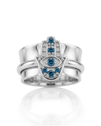 Hamsa Blue Topaz Fidget Ring