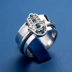 Hamsa Blue Topaz Fidget Ring
