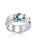 Blue Topaz Moon Fidget Ring