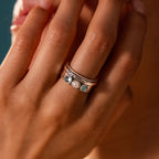 Pearl and Aquamarine Fidget Ring
