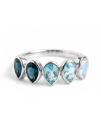 Moonstone Ombre Teardrops Ring