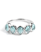 Aquamarine Teardrops Ring